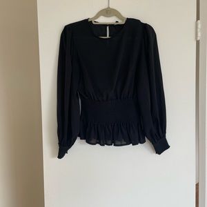 Lea and Viola black peplum top. Worn once